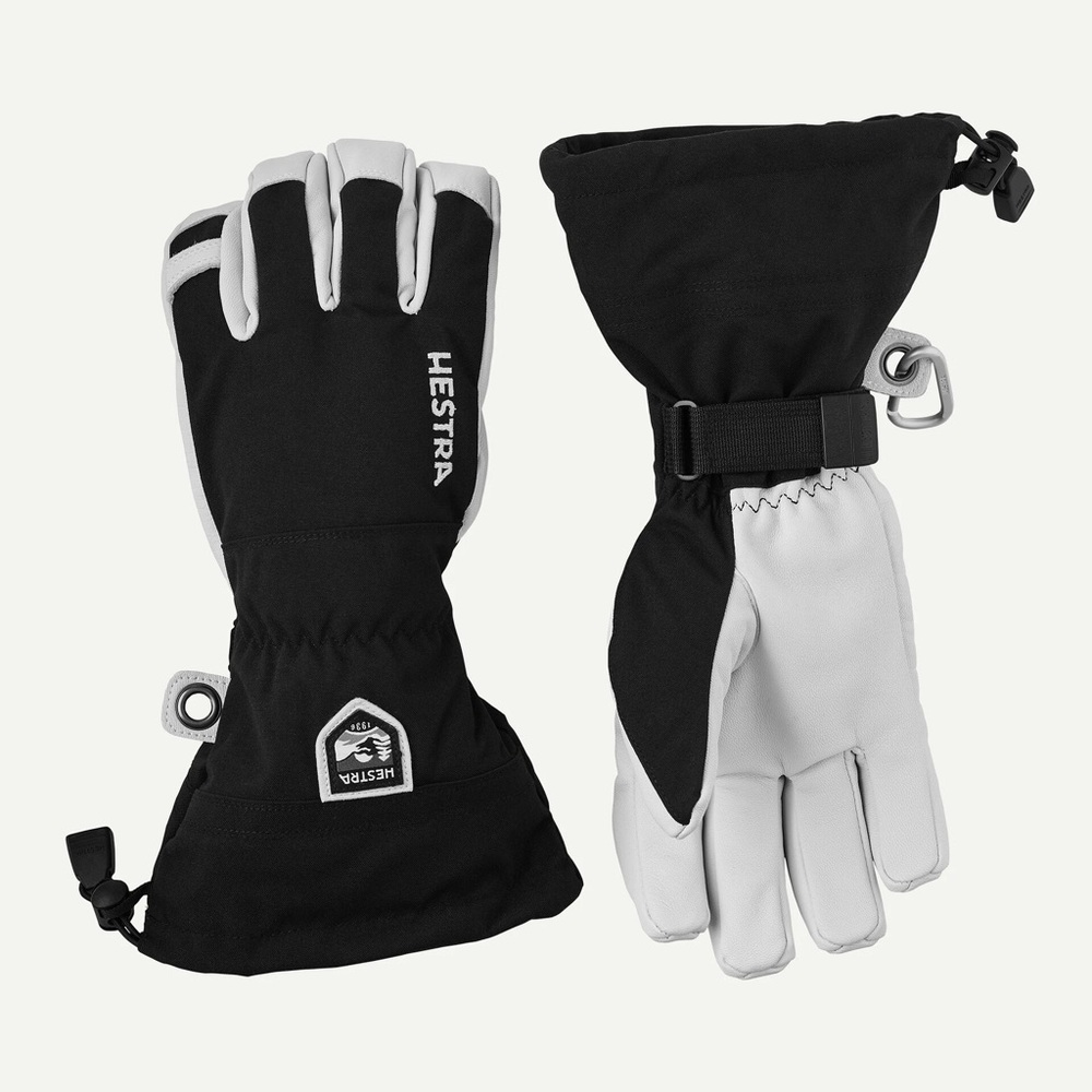 Hestra Men's Black and White Ski Gloves